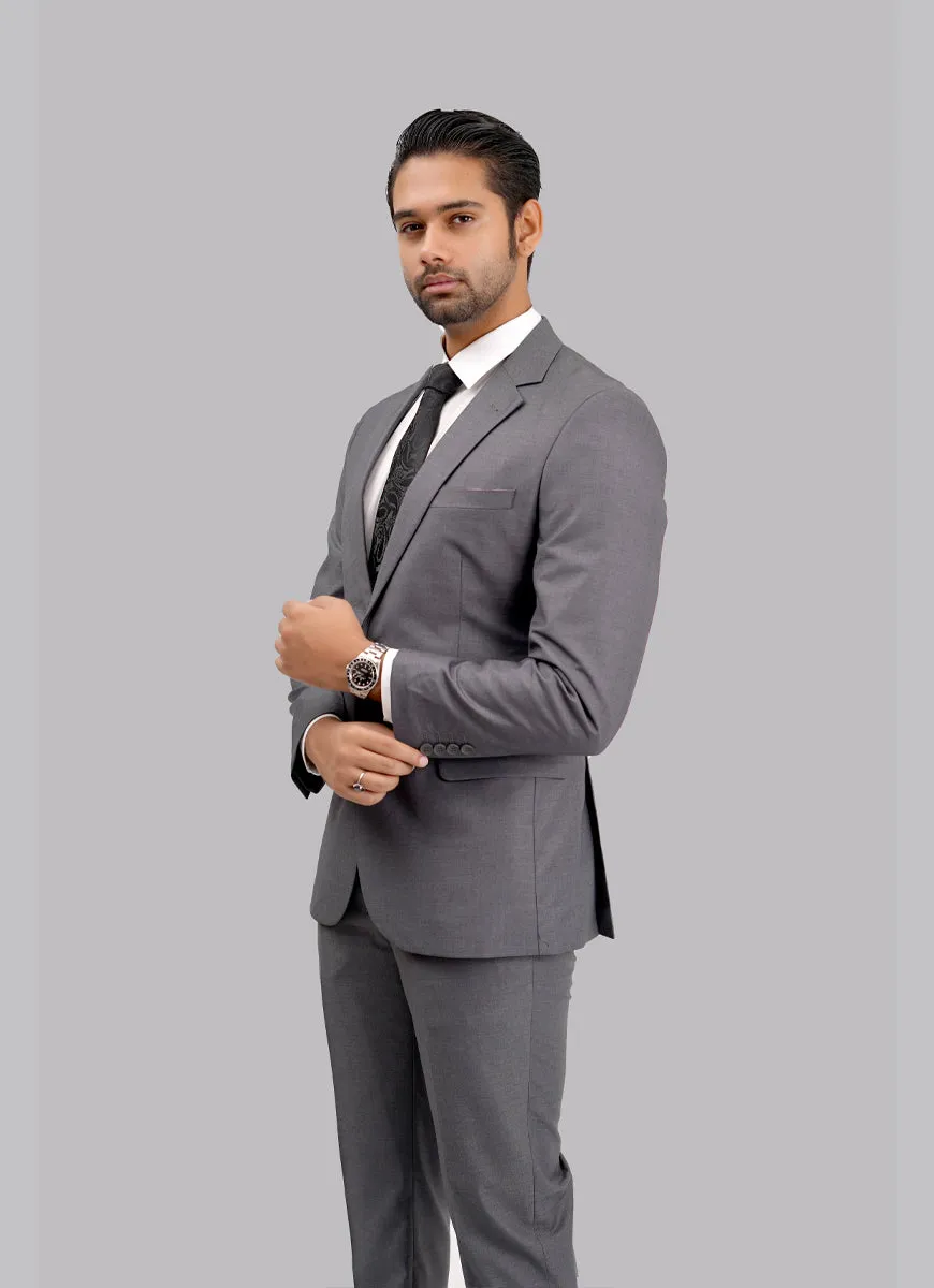 2-Piece Suit Premium Dark Grey Plain