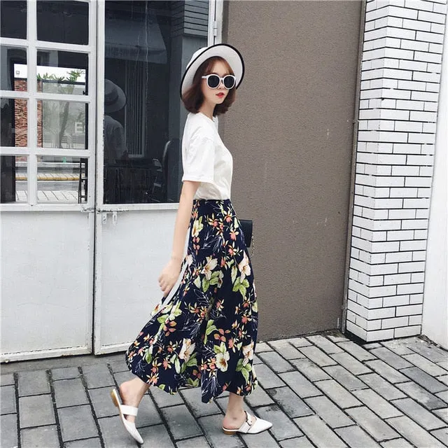 25 Colors 2019 Bohemian High Waist Floral Print Summer Skirts for Womens FREE SHIPPING