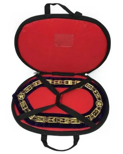32nd Degree - Scottish Rite Wings UP Chain Collar - Gold/Silver on Black   Free Case