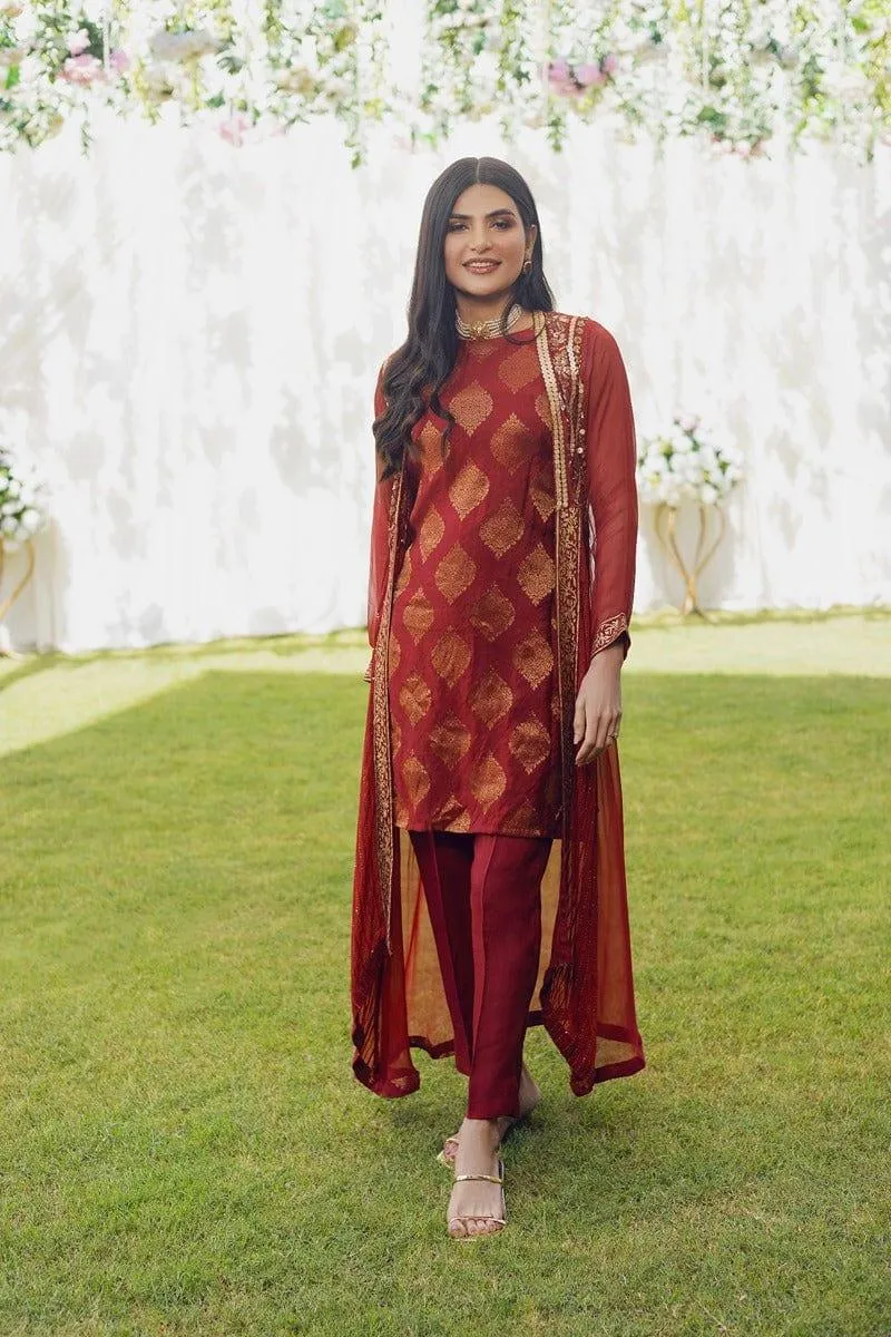 Aisha Fatema - Carnelian - Chiffon - 3 Piece
