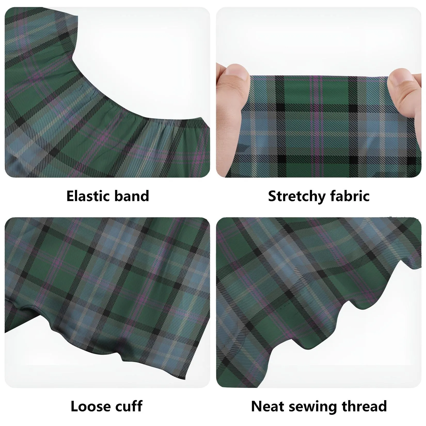 Alexander of Menstry Hunting Tartan Off Shoulder Long Dress