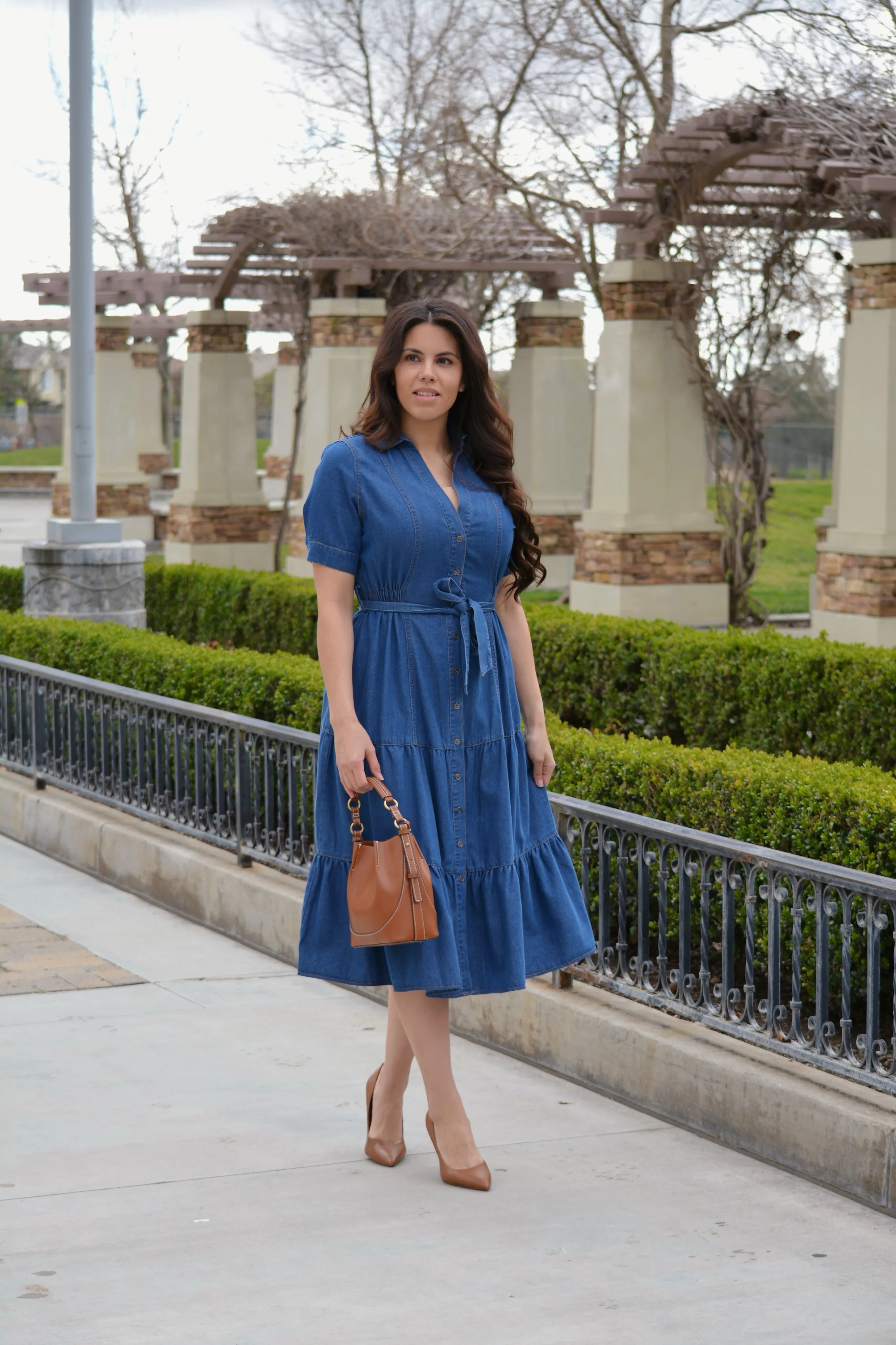 Anne Dark Denim Midi Dress