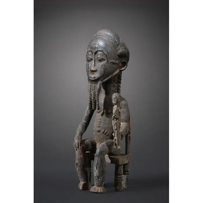 Baule Waka Sona Male Figure 23.6" Height, Côte d'Ivoire #895