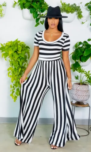 Beauty Short Sleeve l Striped Jumpsuit