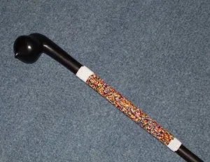 Black ebony beaded handmade Masai masaai maasai Rungu with free shipping world wide