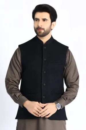 Black Woolen Premium Waistcoat