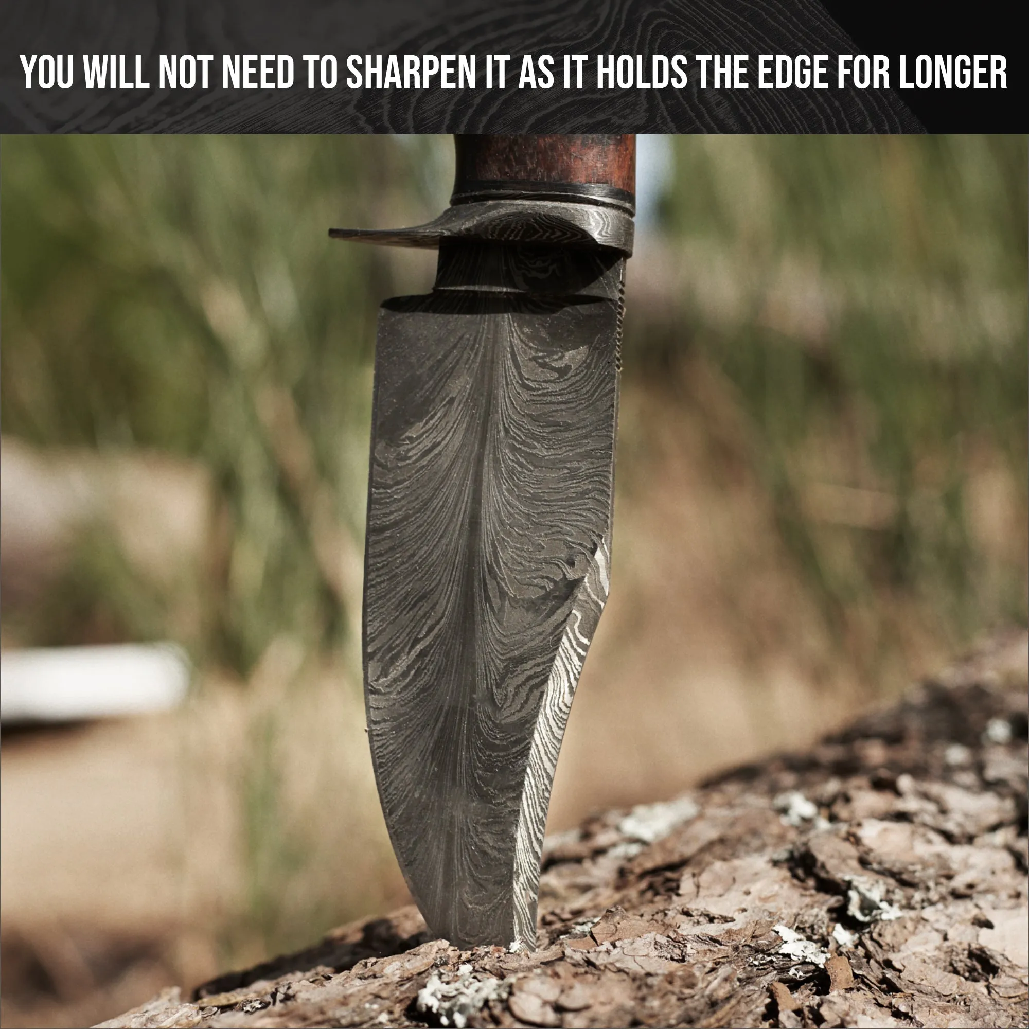 Bladesmith Pride Damascus Hunting Knife
