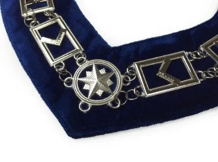 Blue Lodge Working Tools - Chain Collar - Gold/Silver on Blue   Free Case