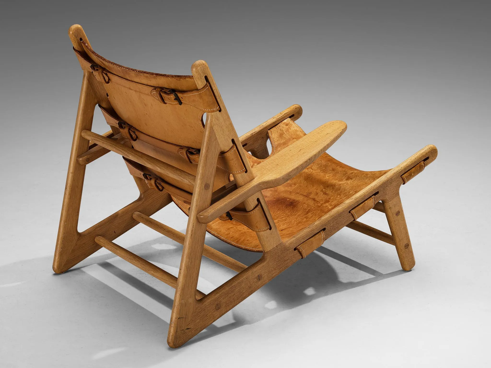 Børge Mogensen for Federicia Hunting Chair in Oak and Leather