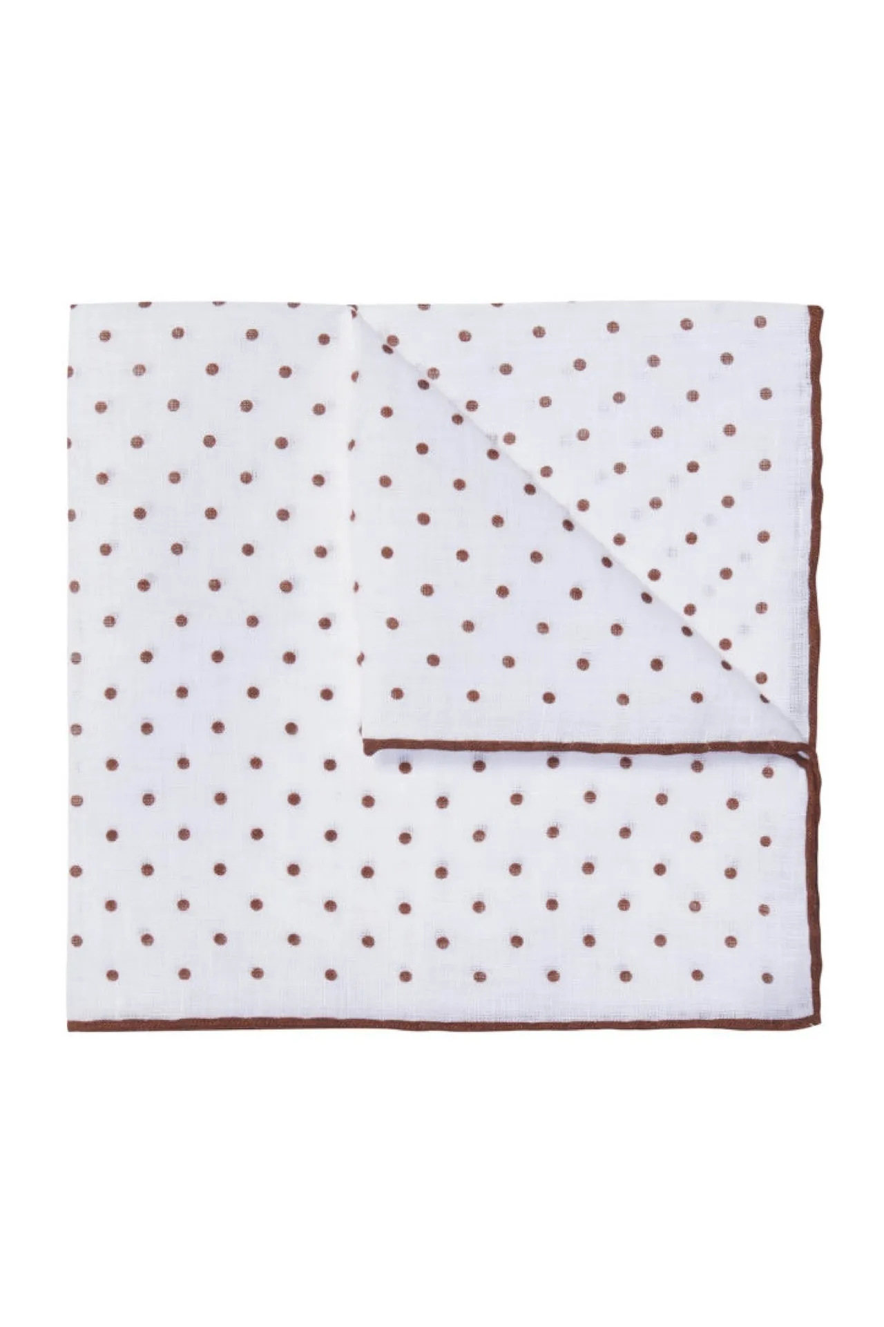 Brown Linen Spot Pocket Square