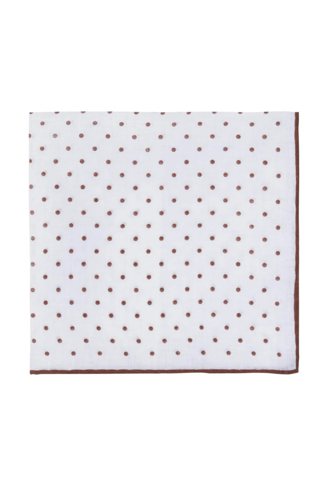 Brown Linen Spot Pocket Square