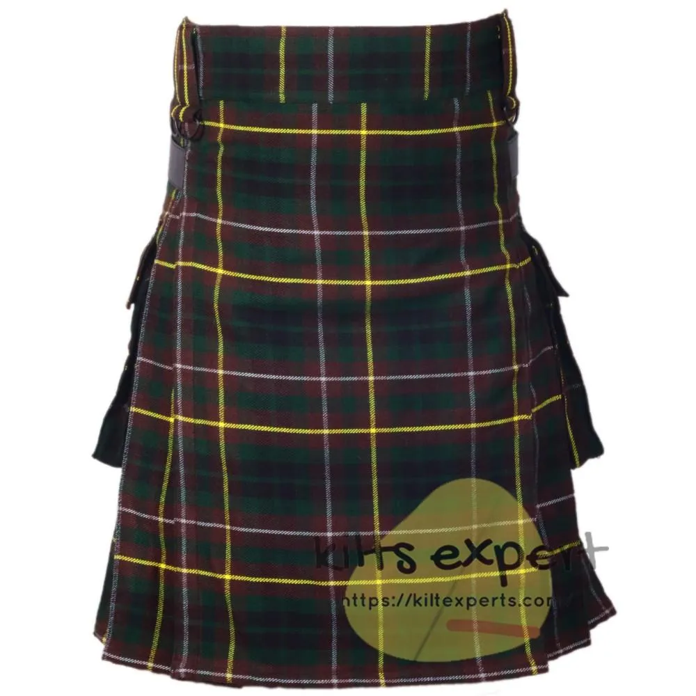Buchanan Hunting Tartan Leather Straps Utility Kilt