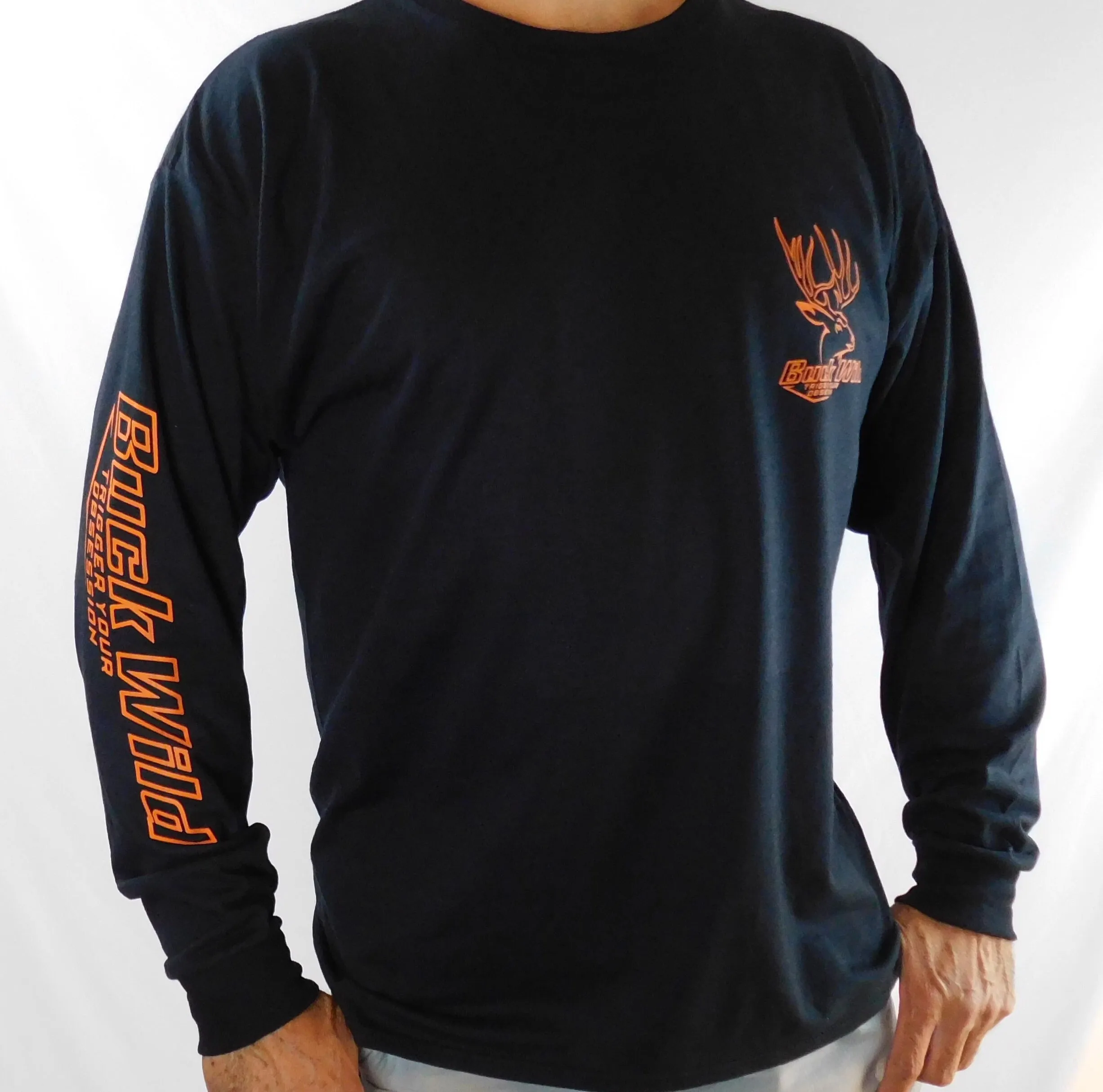 Buck Wild Long Sleeve Shirt Orange Logo