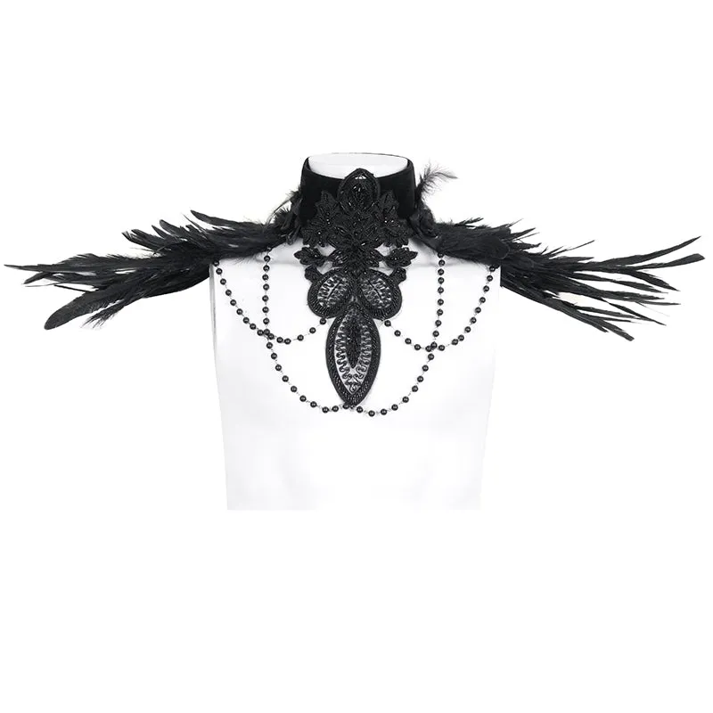 CA044 High collar long feather men collar