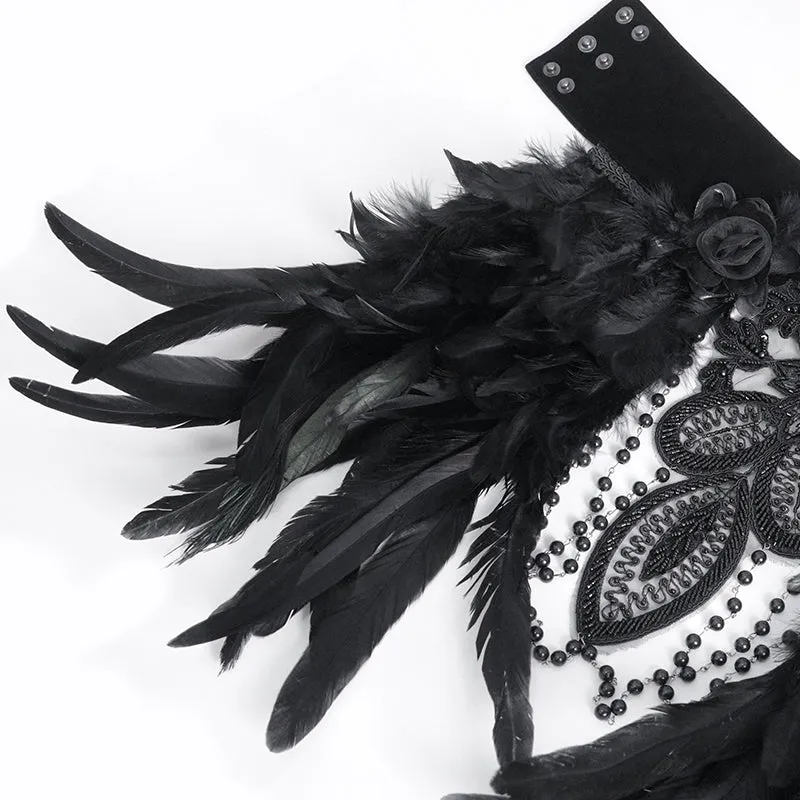 CA044 High collar long feather men collar