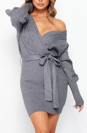 Cable Knit Sweater Dress