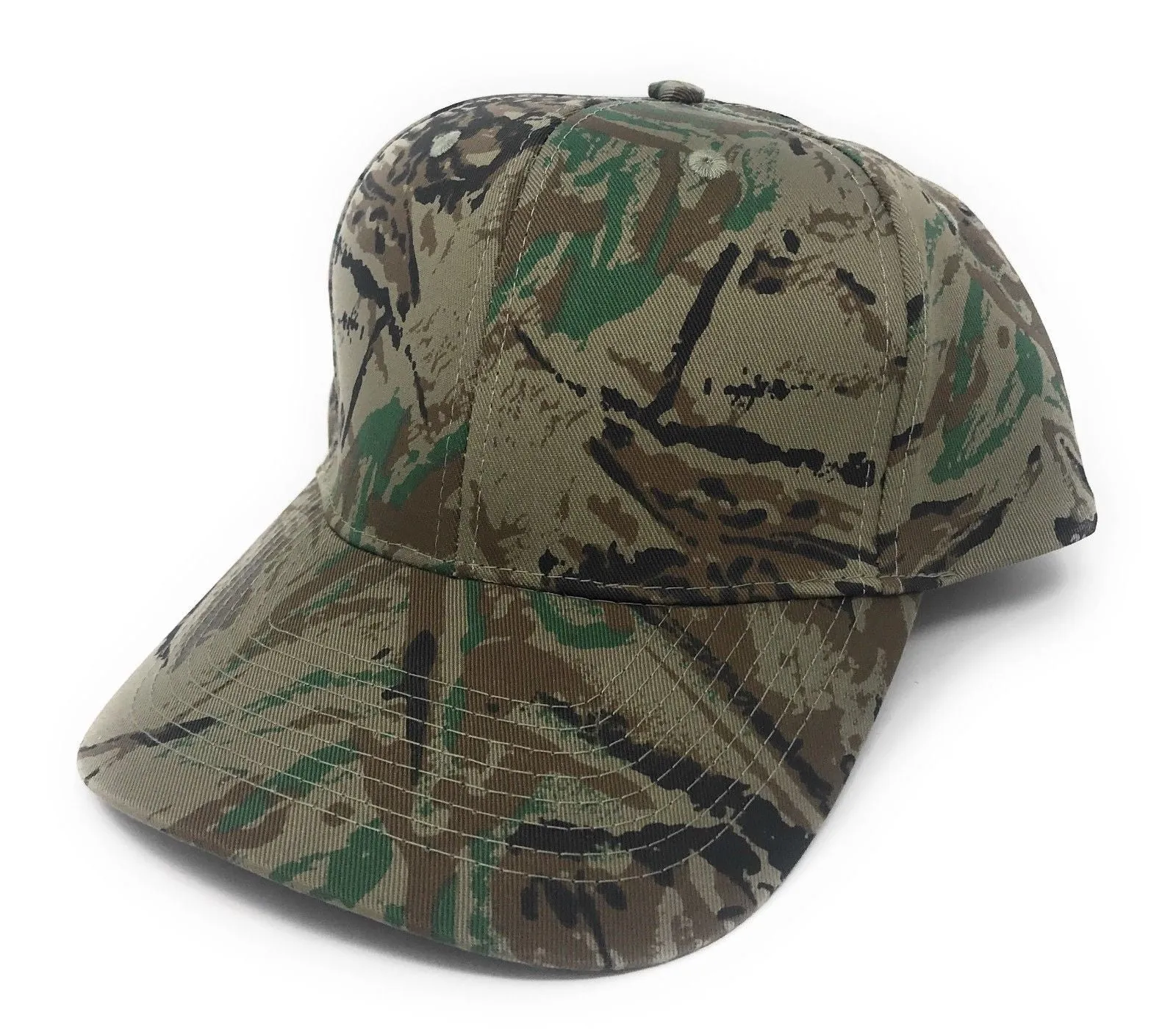 Cotton Twill Camo Camouflage 6 Panel Hunting Fishing Baseball Snapback Hats Caps
