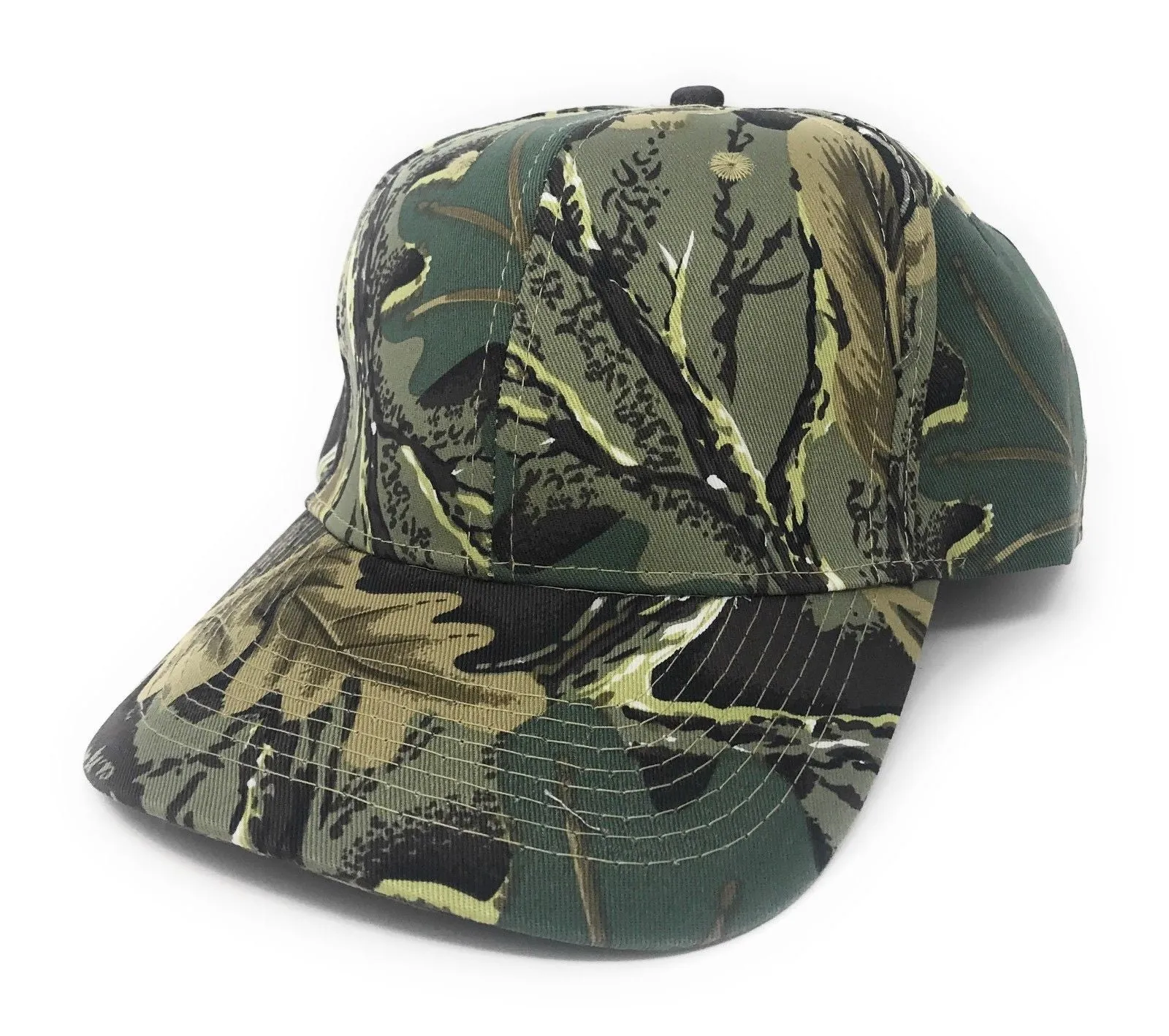 Cotton Twill Camo Camouflage 6 Panel Hunting Fishing Baseball Snapback Hats Caps
