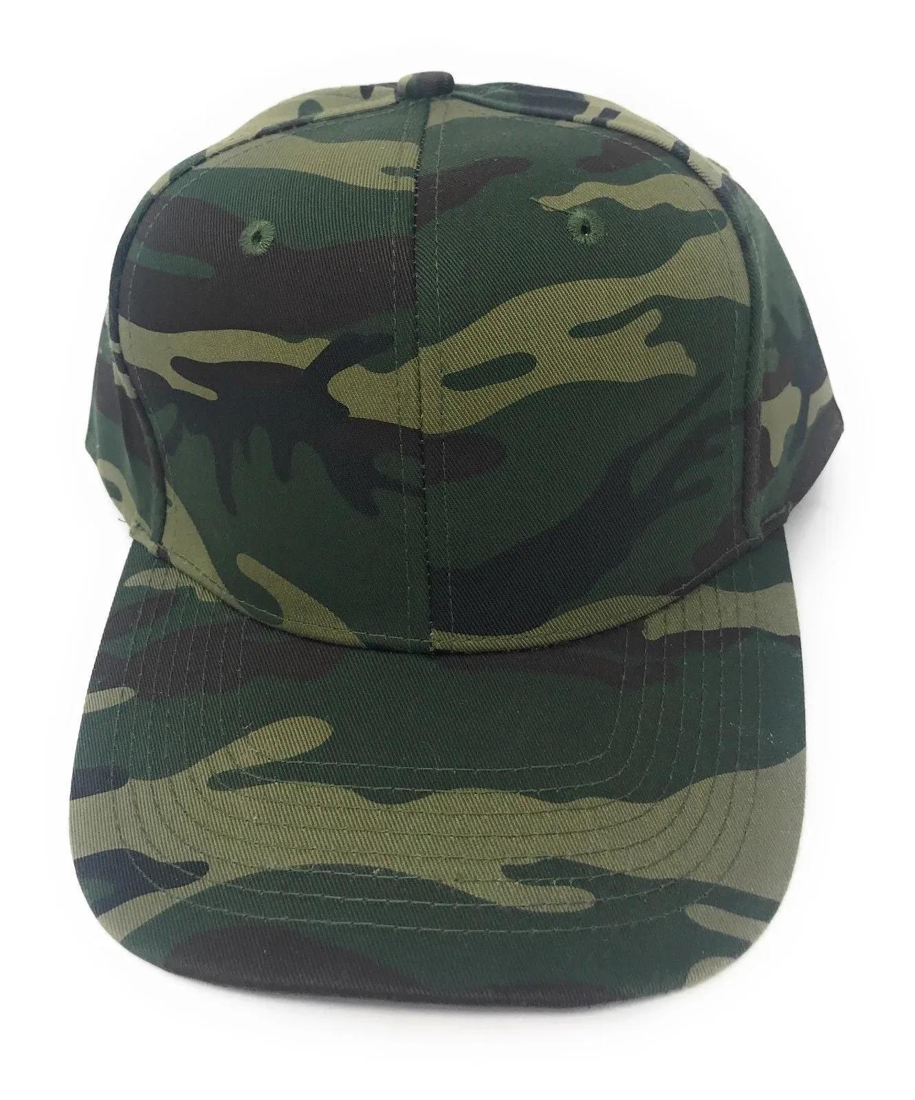 Cotton Twill Camo Camouflage 6 Panel Hunting Fishing Baseball Snapback Hats Caps