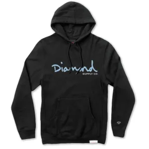 Diamond Supply Co OG Script Hoodie Black Blue
