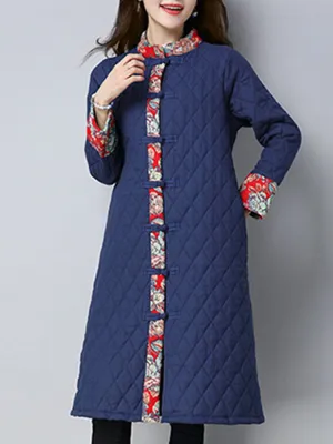 Ethnic Floral Patchwork Women Coats
