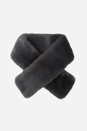 Faux Fur Tuck Scarf Dark Grey