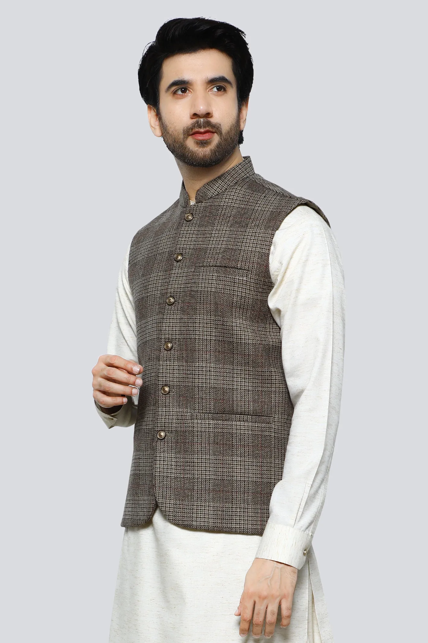 Fawn Woolen Premium Waistcoat