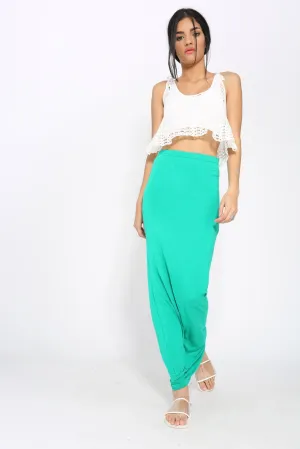 Green Jersey Maxi Skirt
