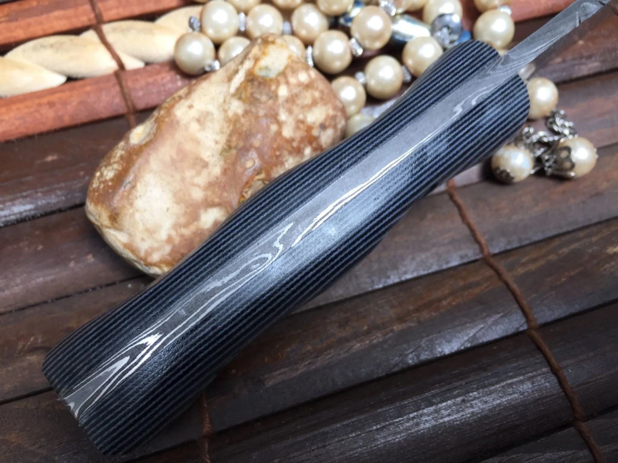 Handcrafted Damascus Hunting Knife with Micarta Handle