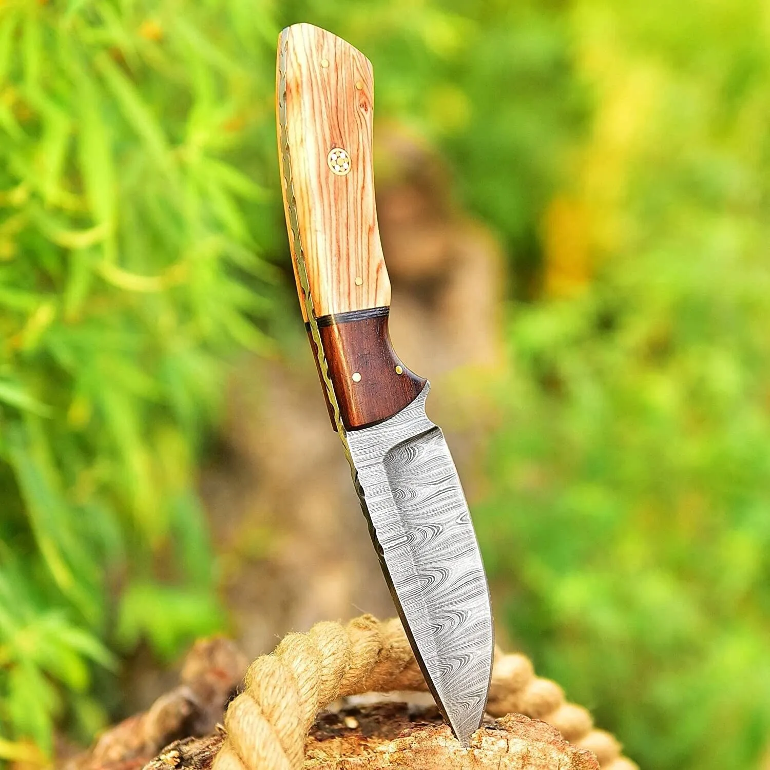 Handmade Damascus Hunting Knife Fixed Blade Camping Survival Skinning Knives |