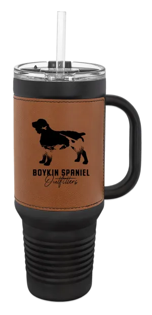 Hunting Silhouette Boykin Spaniel 40 oz Leather Tumbler