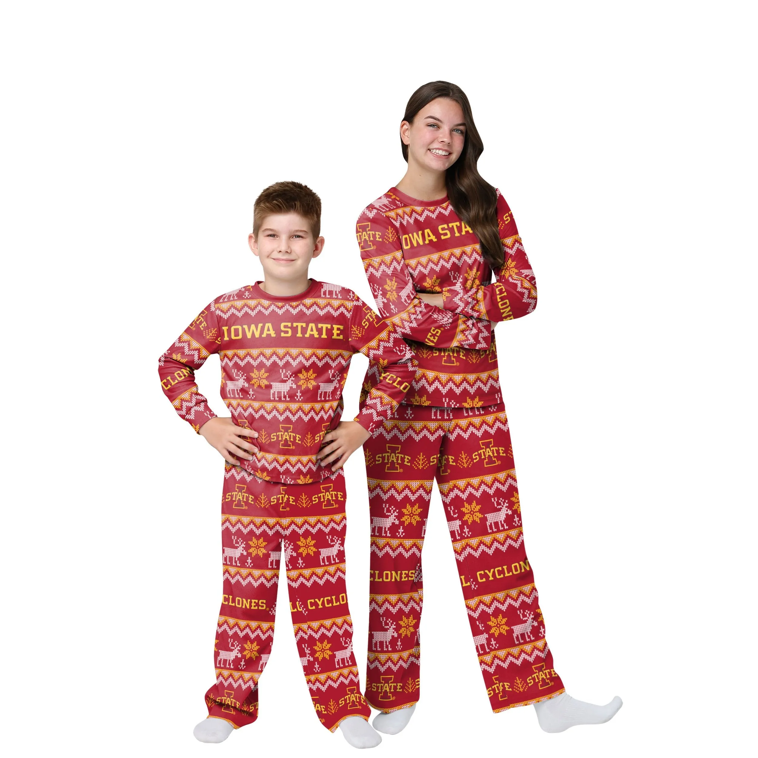Iowa State Cyclones NCAA Ugly Pattern Family Holiday Pajamas