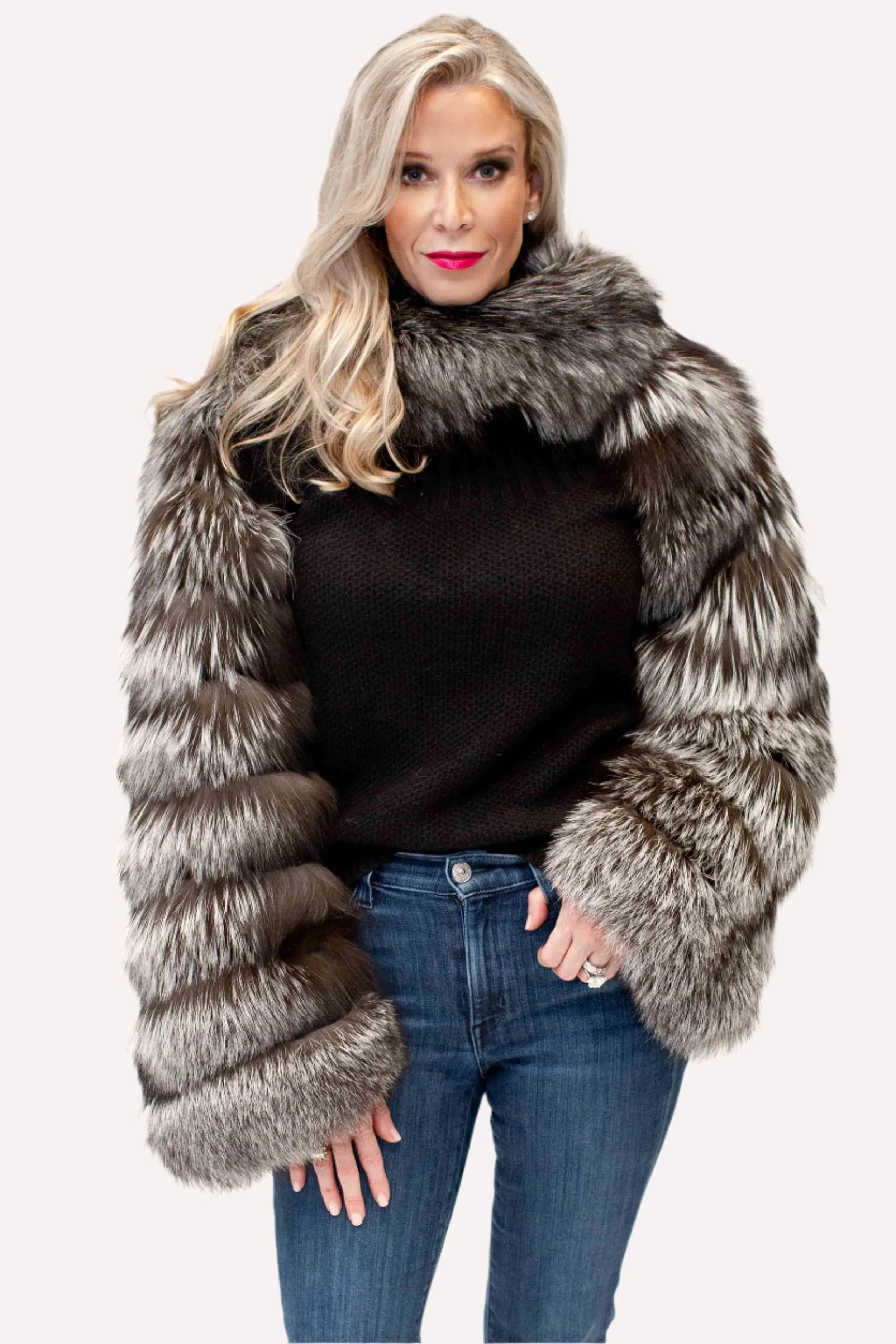 Just the Sleeves Full Skin Fox Fur Bolero Jacket