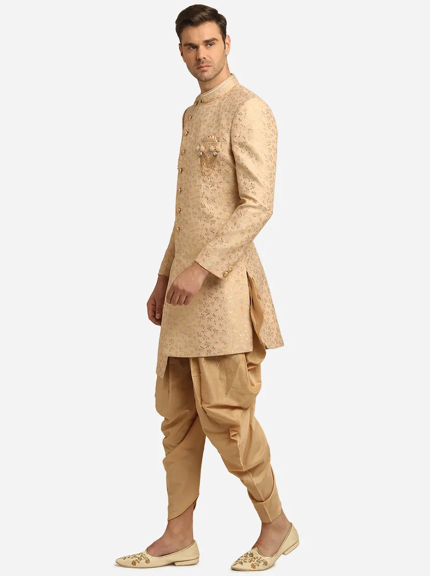 Light Peach & Golden Indowestern | Azania