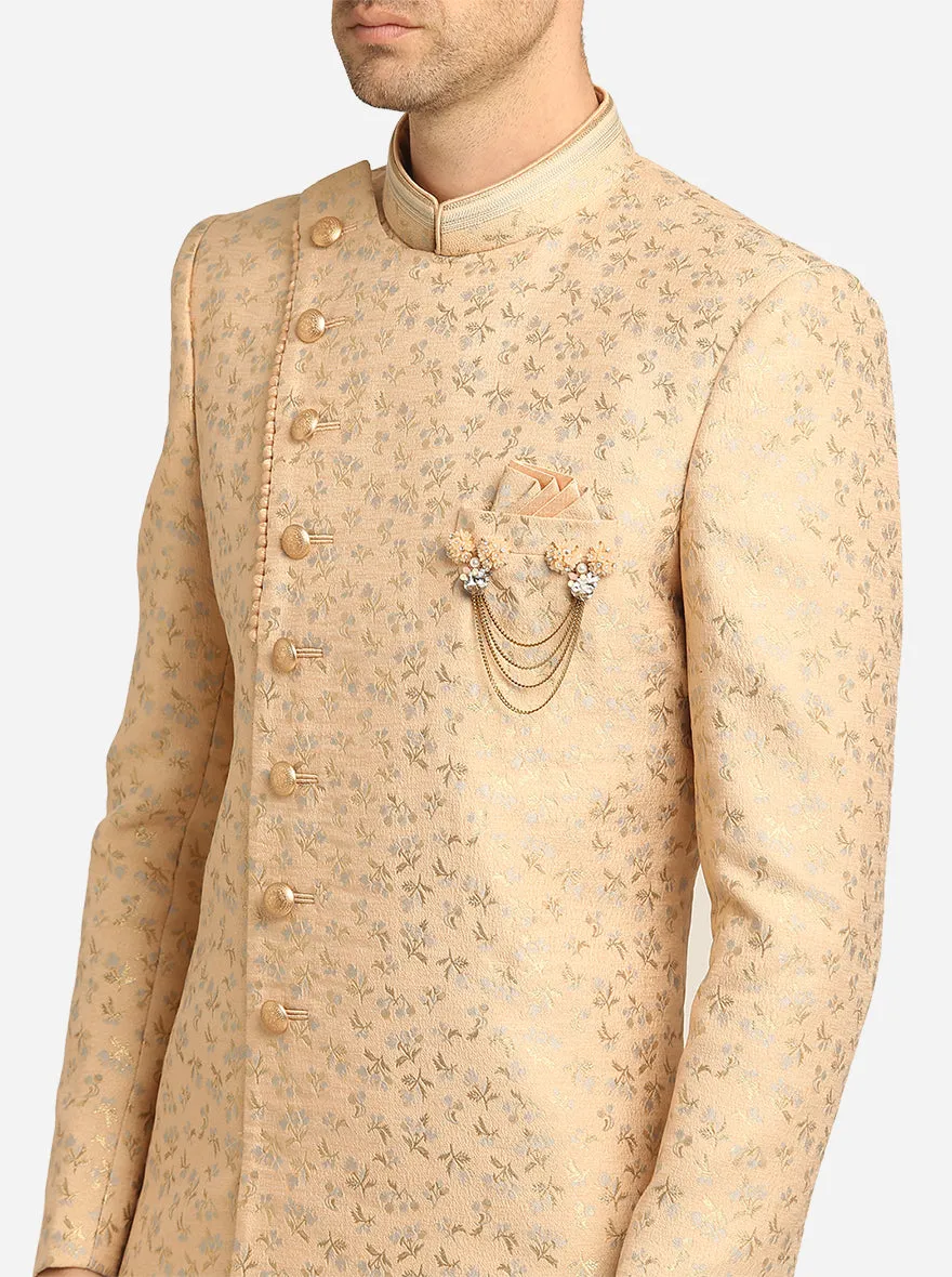 Light Peach & Golden Indowestern | Azania