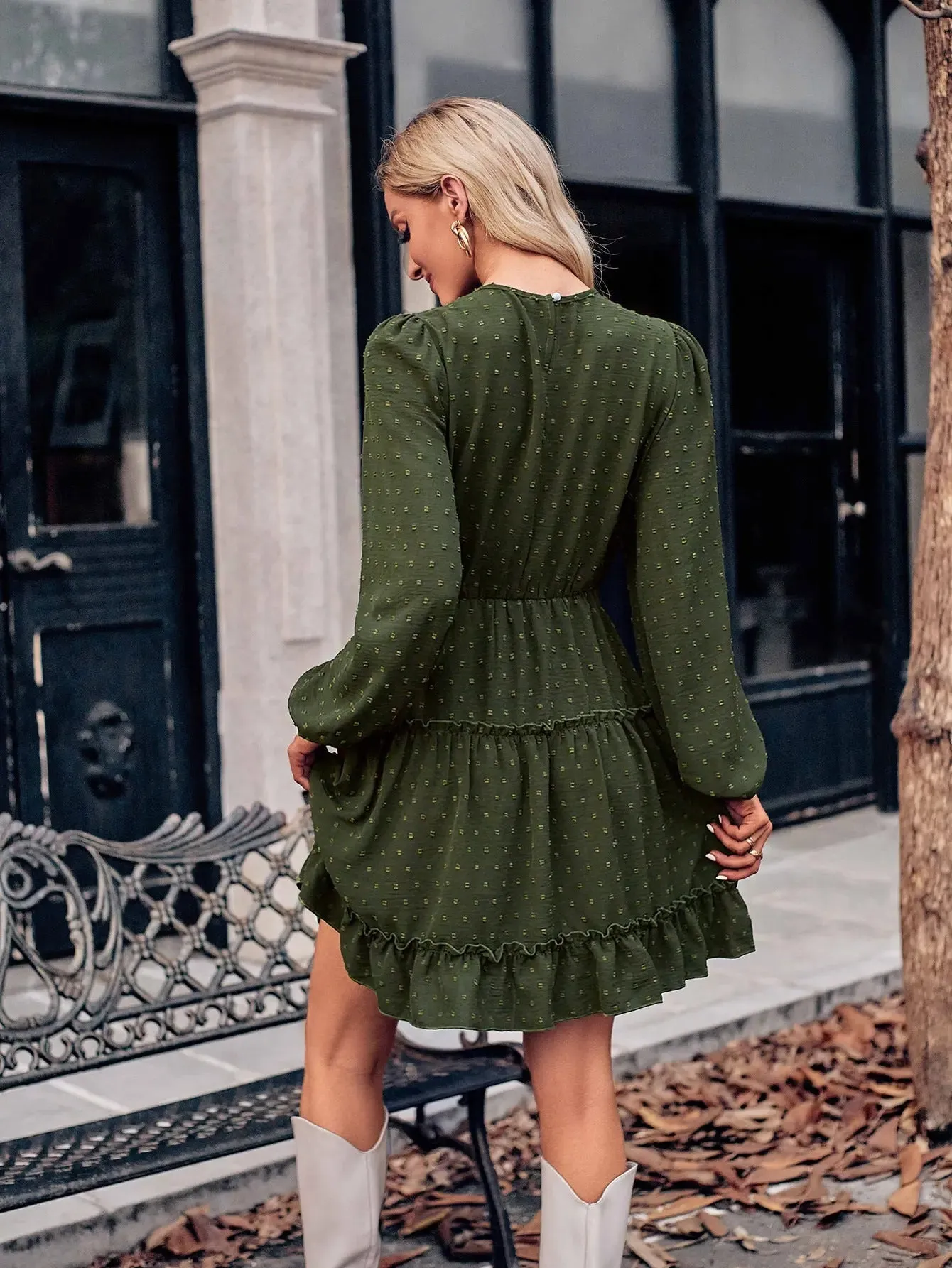 Long Sleeve Ruffle Dress
