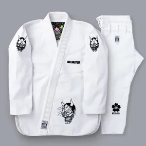 Meerkatsu Laughing Hannya Kimono -White