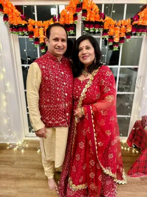 Menswear Maroon Chikankari Waistcoat