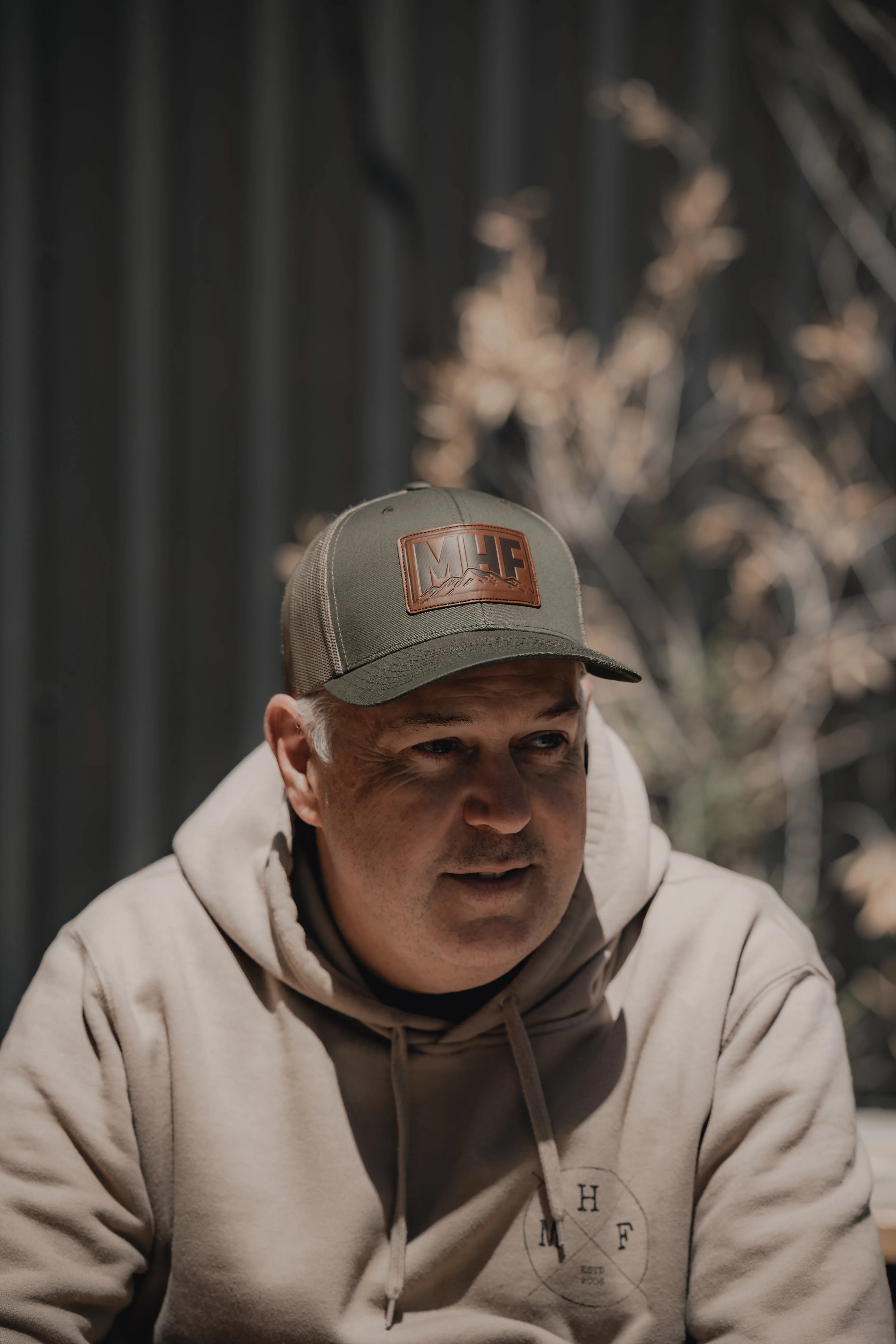 MHF Leather Patch Cap - Khaki & Cream
