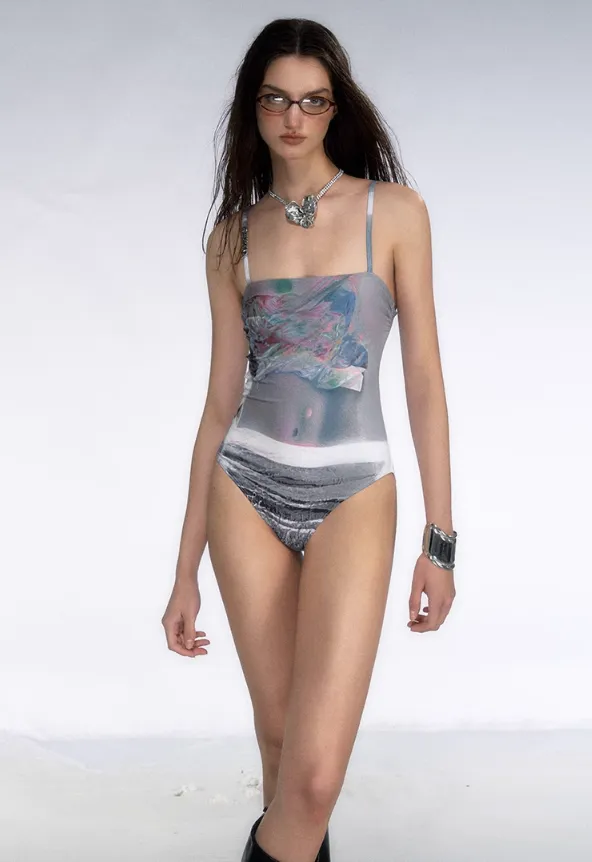 Nuanced Color Leotard & Skirt Swimsuit