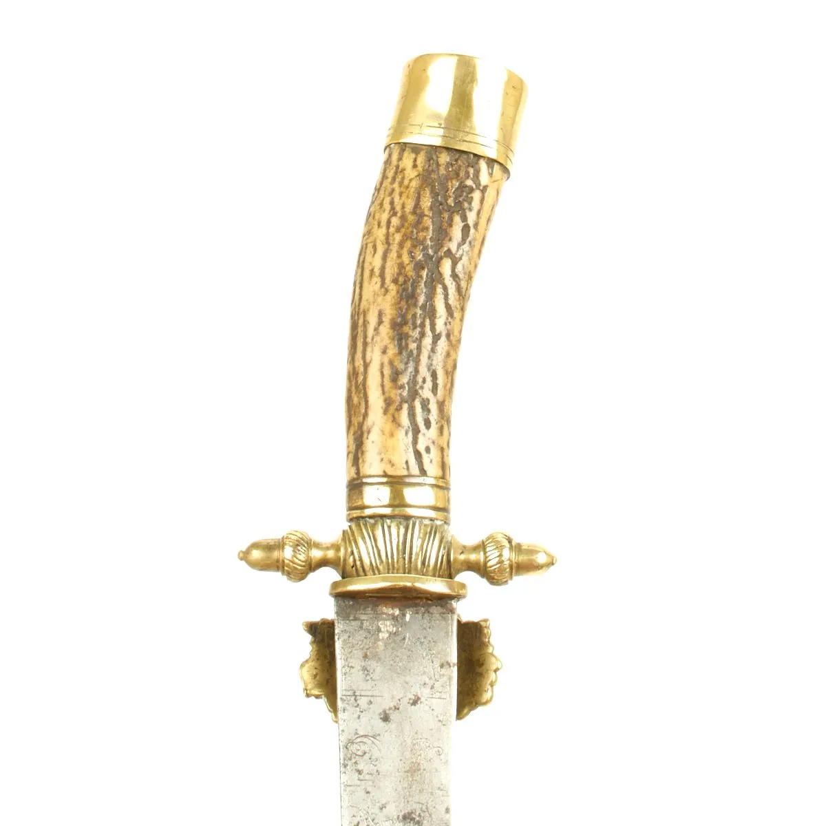 Original 19th Century German Hunting Knife With Trenck's Pandurs Engraved 18th Century Blade