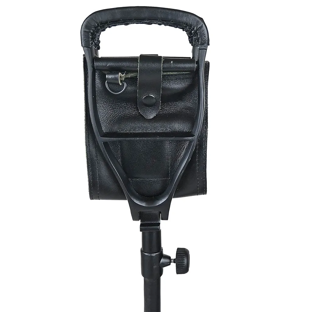 Outdoor Shooting Stick Adjustable Venator Leather Walking Seat Black