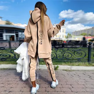 Oversize Long Hoodie Damen Pantsuit Womens