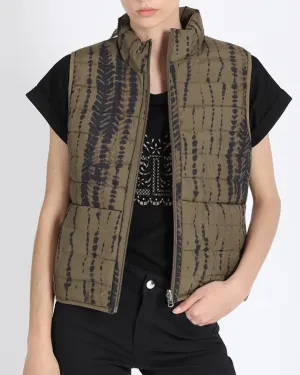 Parka Mujer reversible con estampado verde Liola