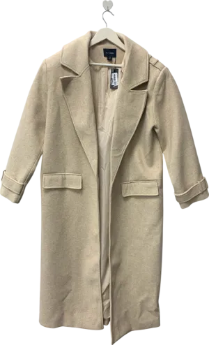 PLT Label Cream Longline Coat UK M