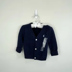 Ralph Lauren Navy Blue Cardigan Sweater 9 Months NWT