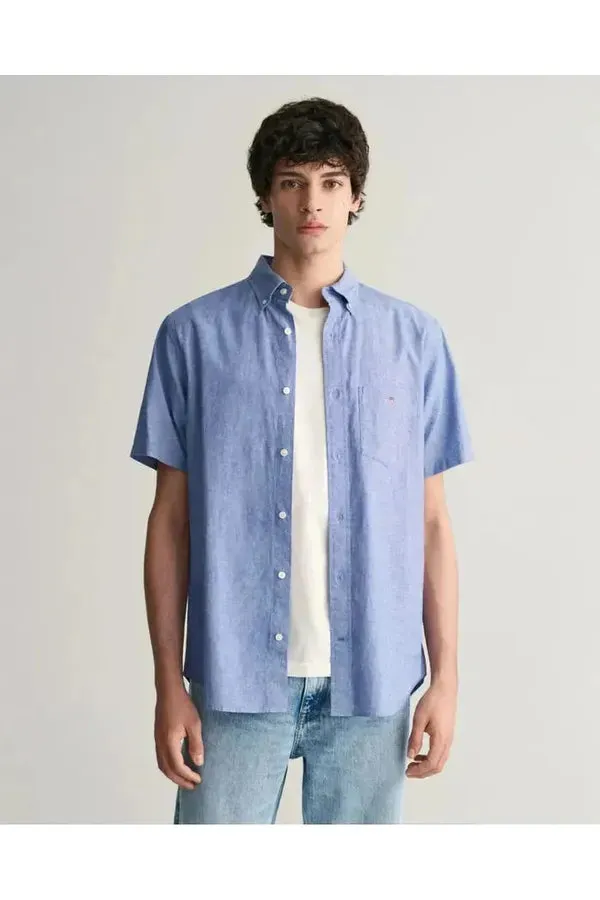 REG COTTON LINEN SS SHIRT