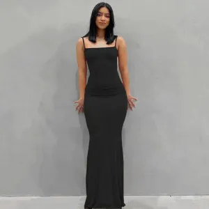 Satin Backless Bodycon Long Dress Y2K