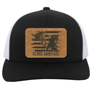 Sling Arrows Bow Hunting Men's Mesh Trucker Snap- Back Hat