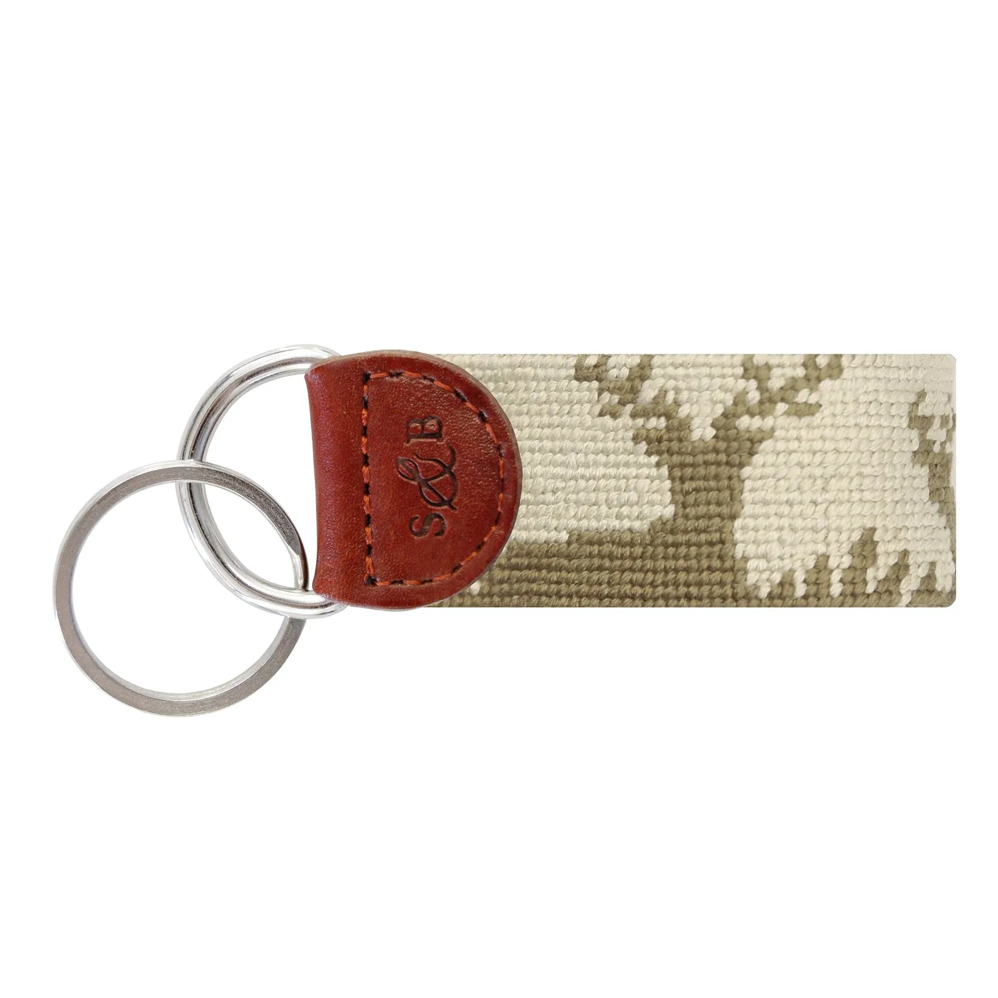 Smathers & Branson Deer Hunting Needlepoint Key Fob